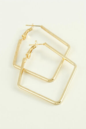 Dörtgen Halka Küpe 7 cm