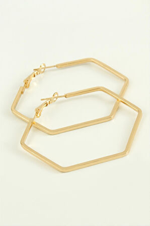 Beşgen Halka Küpe 4 cm