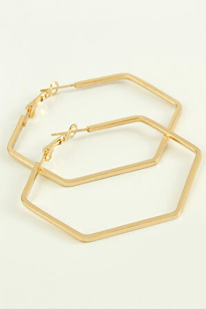 Beşgen Halka Küpe 6 cm