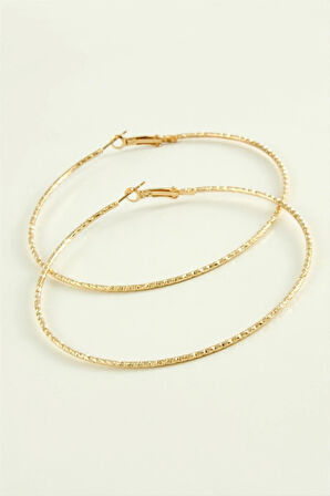 Zikzak Burgulu Metal Halka Küpe 8-9-10 cm