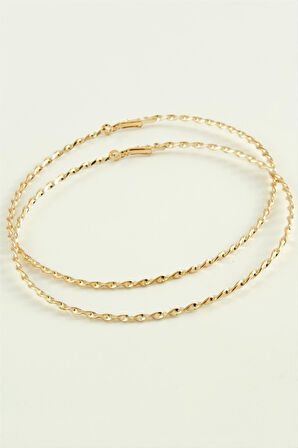 Burgulu Metal Halka Küpe 8-9-10 cm