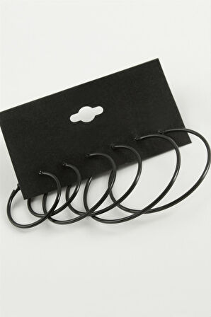 İnce Boru Metal Halka Küpe 6 Adet