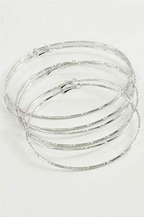 Noktalı Metal Halka Küpe 6 Adet