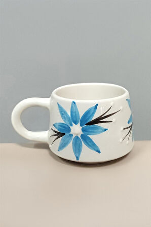 Çiçek Desenli Seramik Kupa