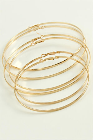 Noktalı Metal Halka Küpe 6 Adet