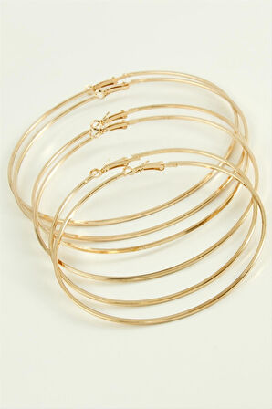 Ezme Metal Halka Küpe 6 Adet