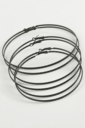 Zincir Desenli Metal Halka Küpe 6 Adet