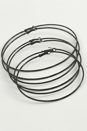 Noktalı Metal Halka Küpe 6 Adet