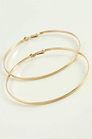 Noktalı Metal Halka Küpe 8 cm