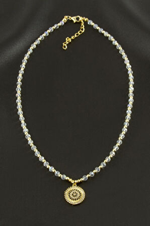 Nazar Zirkon Taşlı Kristal Kolye