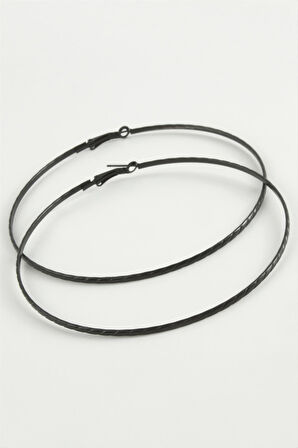 Zincir Desenli Metal Halka Küpe 8-9-10 cm