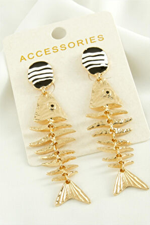 Kılçık Mineli Metal Küpe