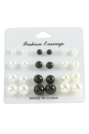 Kartlı İnci Küpe 24 Adet