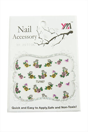 Gül Tırnak Aksesuarı Tattoo Sticker