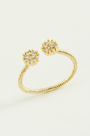 Çiçek Zirkon Taşlı Yüzük