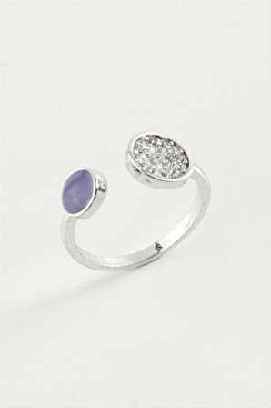 Yuvarlak Taşlı Mineli Eklem Yüzük