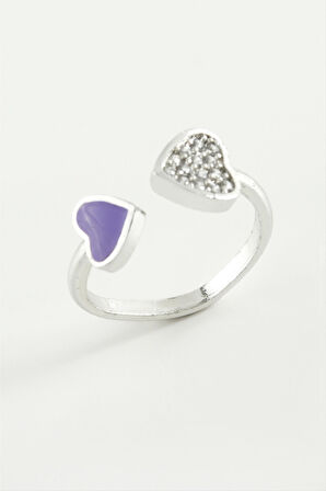 Kalp Taşlı Mineli Eklem Yüzük