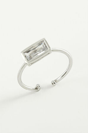 Dikdörtgen Zirkon Taşlı Yüzük