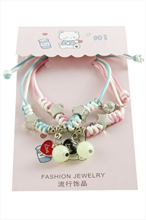 2 Adet Kalp Lüks İp Bileklik