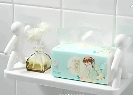 İnsan Figürlü Yapışkanlı Çok Amaçlı Duvar Rafı