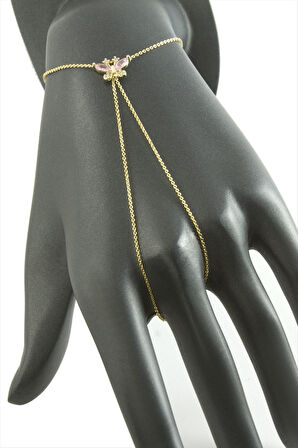 Kelebek Zirkon Taşlı Lüks Çelik Şahmeran