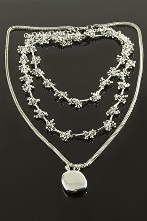 3 Adet Oval Lüks Yaka Kolye