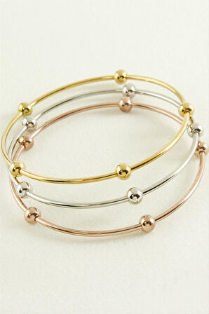 3 Adet Ajda Lüks Çelik Bilezik