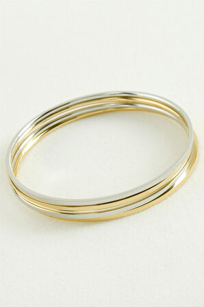 4 Adet Ajda Lüks Çelik Bilezik 65*2 mm