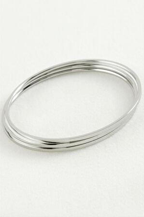 3 Adet Ajda Lüks Çelik Bilezik 65*2 mm