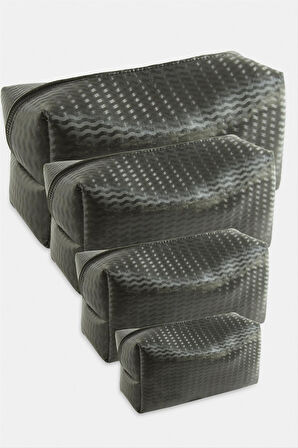 4 Adet El Tutmalı Makyaj Çantası