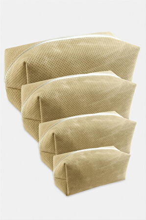 4 Adet El Tutmalı Makyaj Çantası