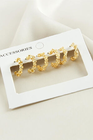 6 Adet Burgulu Halka Küpe