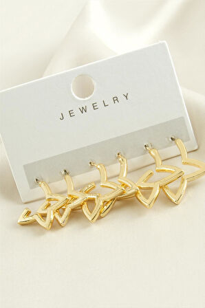 6 Adet Yıldız Metal Küpe