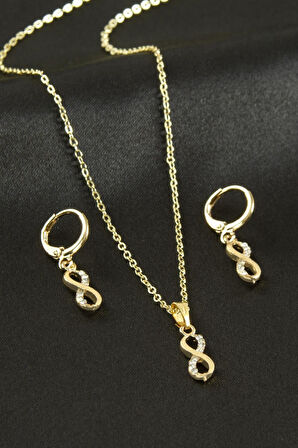 Sonsuzluk Taşlı Set Kolye