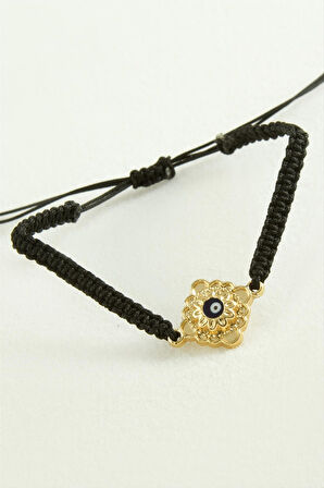 Nazar Çiçek Makrome İp Bileklik