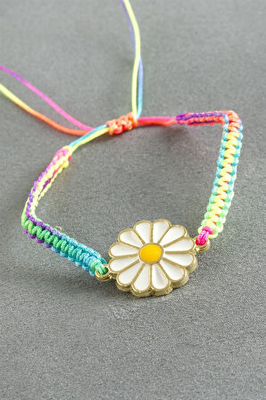 Papatya Makrome İp Bileklik