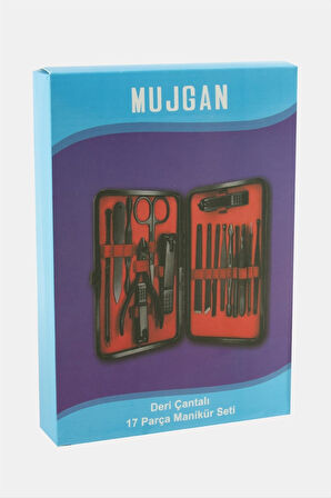 Deri Çantalı 17 Parça Manikür Seti