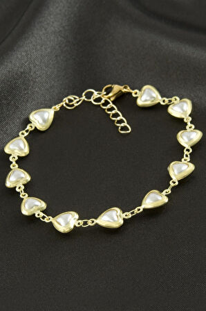 Kalp İnci Çelik Bileklik