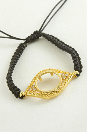 Çeyrek Altın Koyulabilir Makrome Örgülü Bileklik