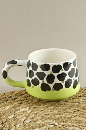 Leopar Desenli Seramik Kupa