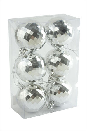 6 Adet Büyük Cici Top Yılbaşı Ağaç Süsü