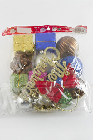 15 Adet Karışık Büyük Boy Yılbaşı Ağaç Süsü