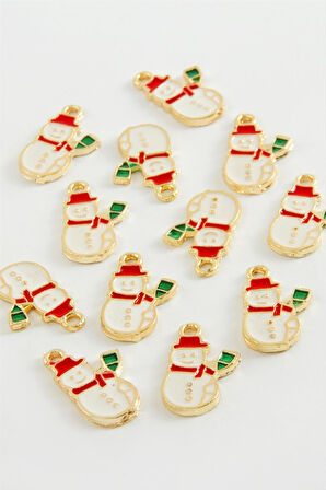 Yılbaşı Kardan Adam Mineli Kolye Ucu 1 Adet