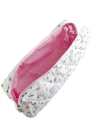 Çiçek Desenli Dy Saç Şekillendirici Çanta