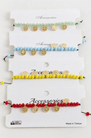 Para Kristal Makrome İp Bileklik