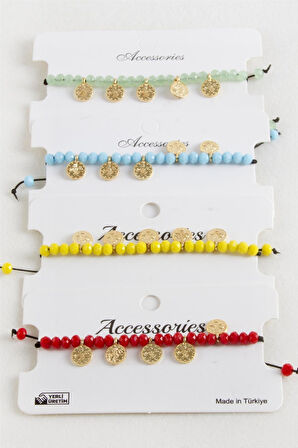 Para Kristal Makrome İp Bileklik