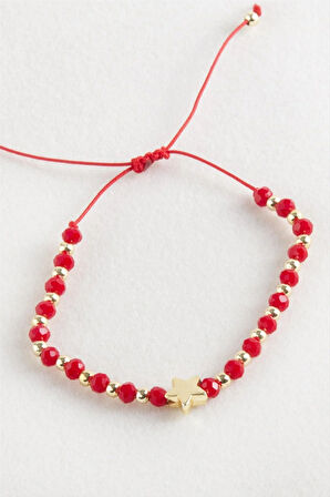 Yıldız Kristal Makrome İp Bileklik