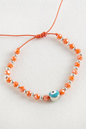 Nazar Kristal Makrome İp Bileklik 8 mm