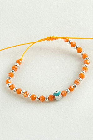 Nazar Kristal Makrome İp Bileklik 6 mm