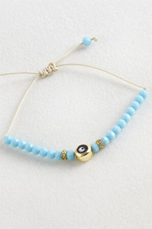 Nazar Kristal Makrome İp Bileklik 6 mm